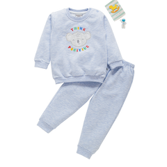 Full Sleeve Top with Full Pant - Blue Teddy