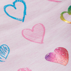 Full Sleeve Top with Full Pant - Pink Hearts