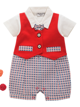 Boys Romper - Red Jacket and Tie