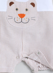 Boys Romper - Brown Cat
