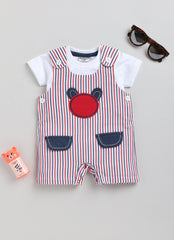 Boys Romper - Red Blue Bear