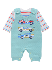 Boys Dungaree - Racing Car Green
