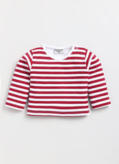 Boys Striped Top with Full Romper - Dog Tie