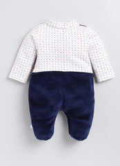 Fancy Velour Romper - Tuxedo