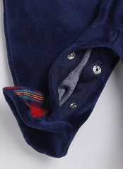 Fancy Velour Romper - Tuxedo