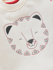 Boys Full Sleeve Tshirt and Red Pajama - Cat