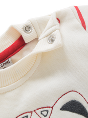 Boys Full Sleeve Tshirt and Red Pajama - Cat