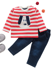 Boys Tshirt and Pants - Red dog