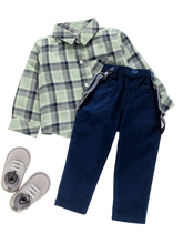 Boys Shirt and Trouser - Green Checks