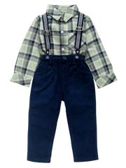 Boys Shirt and Trouser - Green Checks