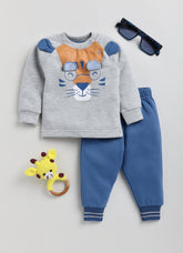 Boys Tshirt and Pajama - Blue Grey Tiger
