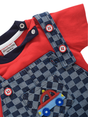 Boys Dungaree - Red Car