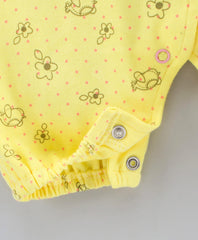 Girls Romper Yellow Bunny