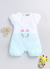 Girls Romper - Kitty Blue