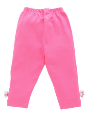 Girls Full Sleeve Top with Legging - Pink Rabbit Flowers