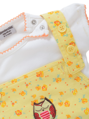 Girls Dungaree yellow owl