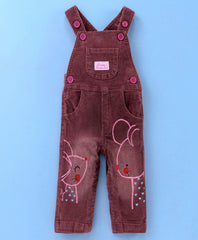 Girls Dungaree - Red Mouse
