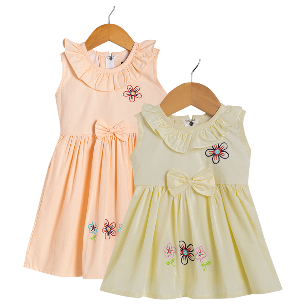 Girls Plain Frock - Pack of 2