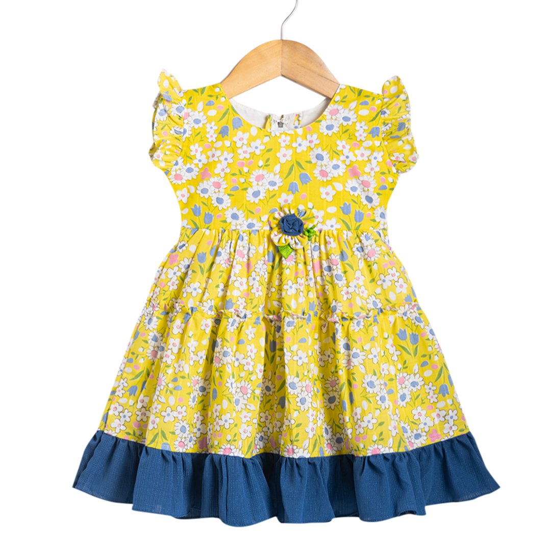 Girls Frock - Flower Bright