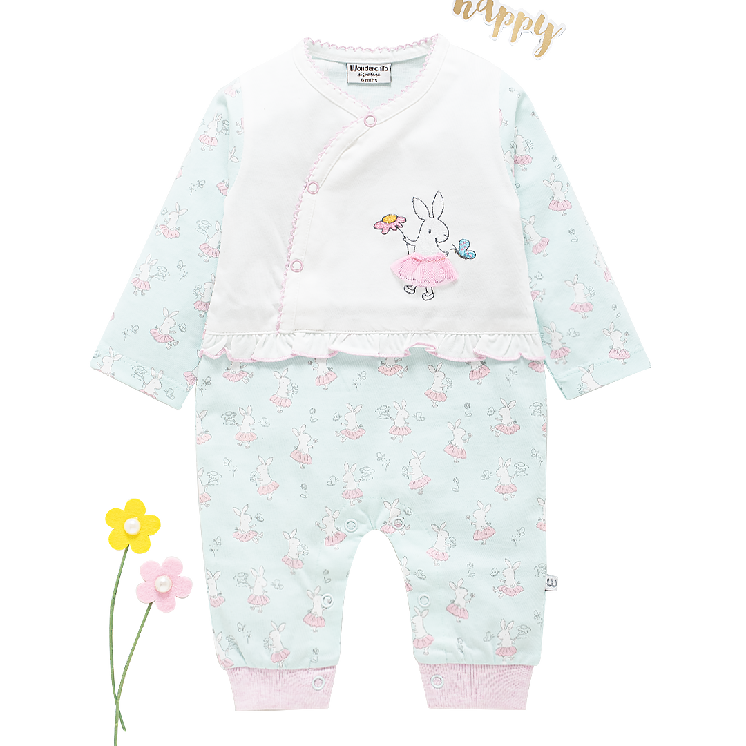 Girls Romper - Bunny Print