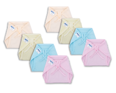 Reusable Cotton Lace Tie-Up Nappy with Pad - Pack of 8