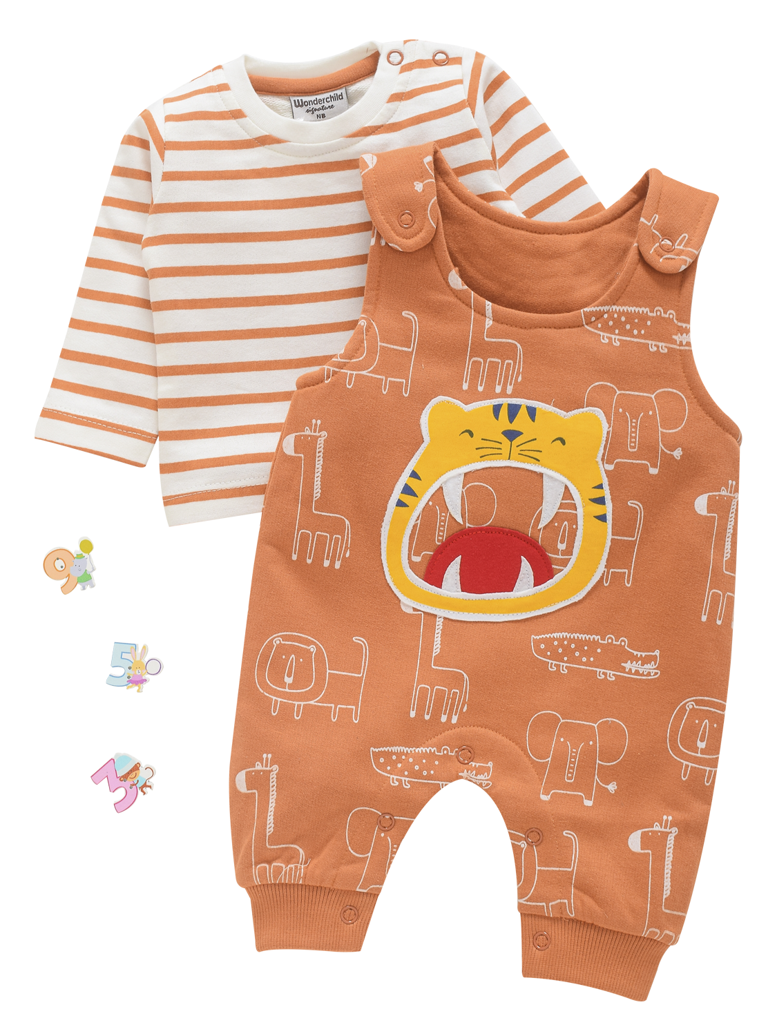Full Sleeve Top with Dungaree - Tiger