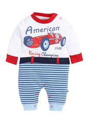 Boys Full Sleeve Racing Car Romper