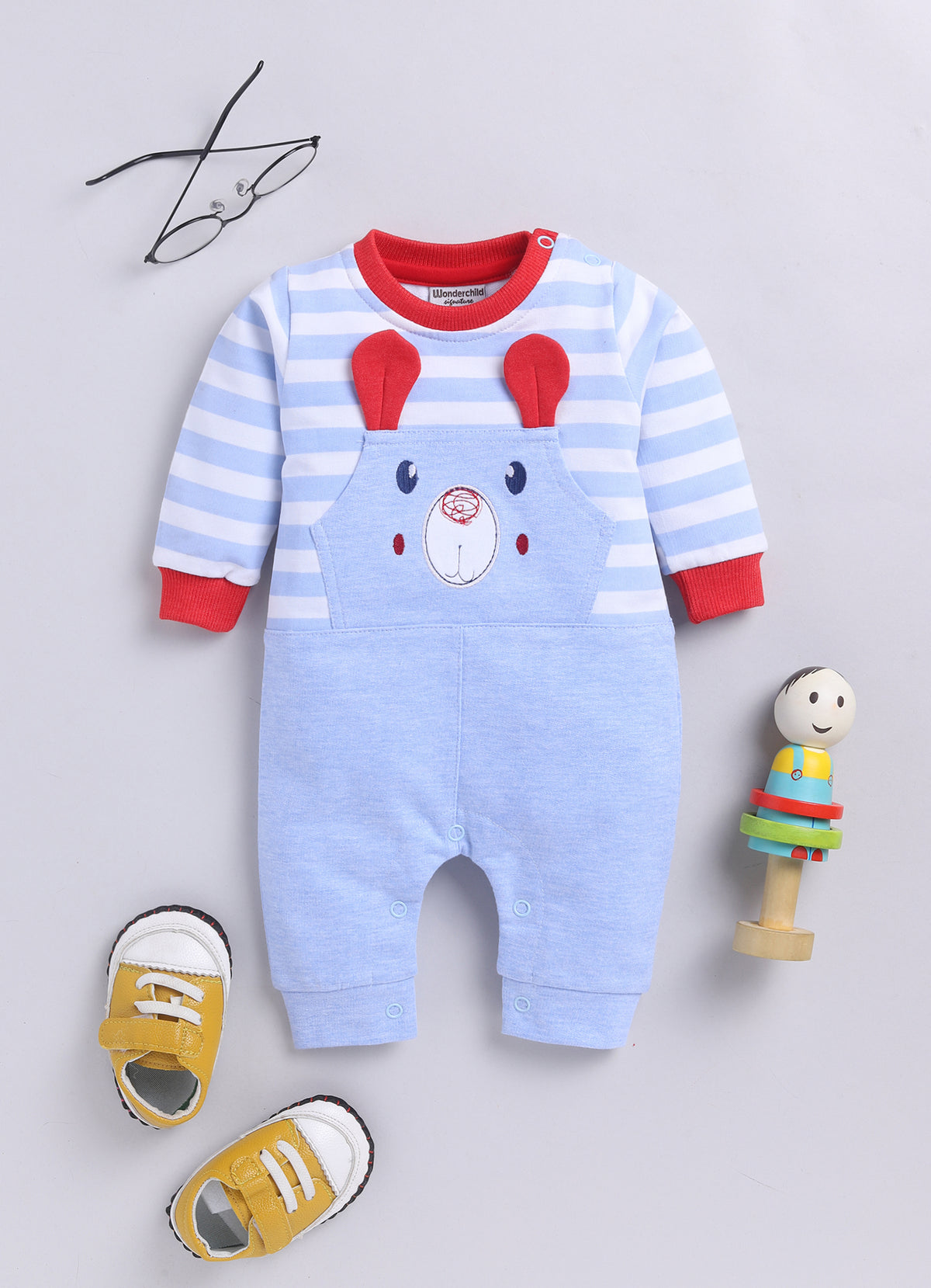 Boys Romper - Blue Red Full