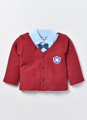 Boys T-shirt and Denim with Red Fancy Jacket