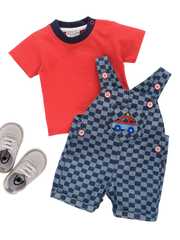 Boys Dungaree - Red Car