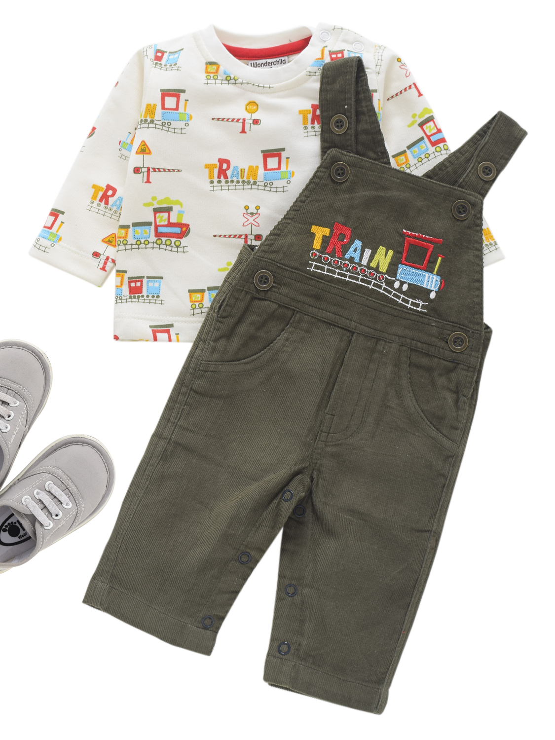 Boy's Dungaree - Train