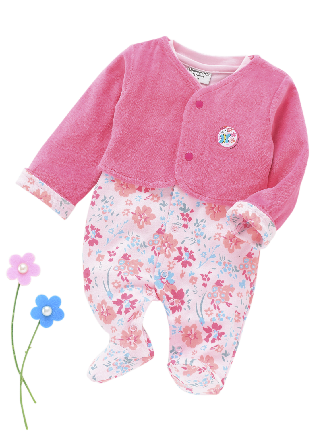 Girls Full Sleeve Floral Romper