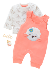 Girls Full Sleeve Top with Romper - Sheep