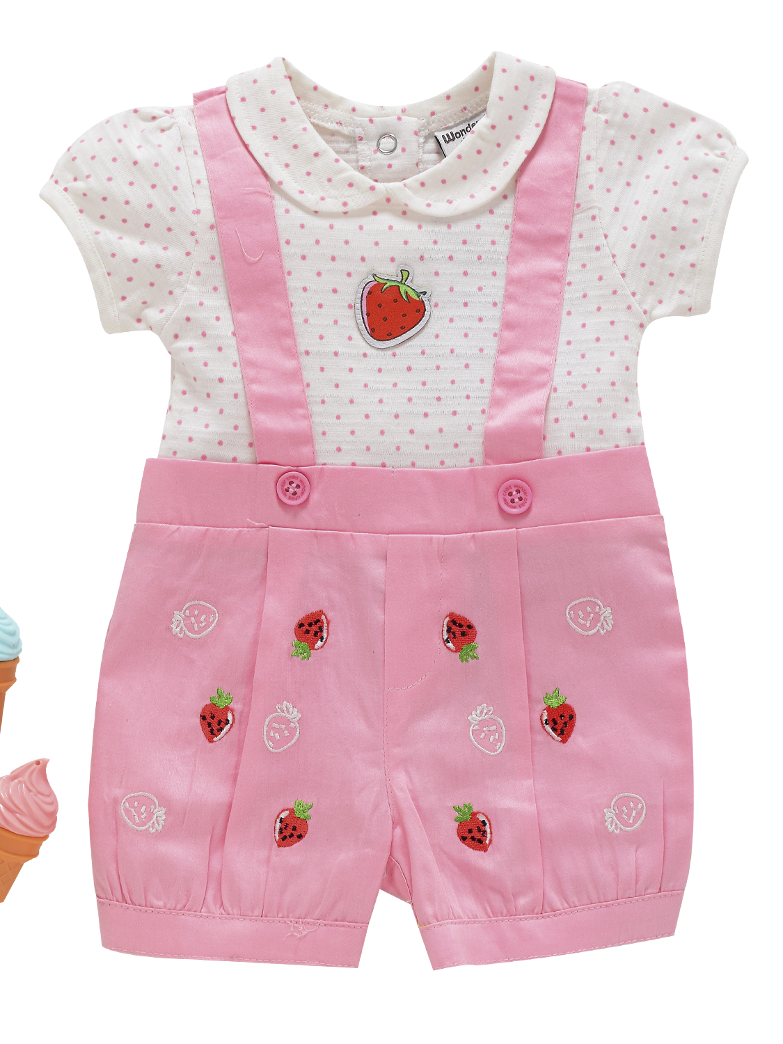 Girls Romper - Strawberry