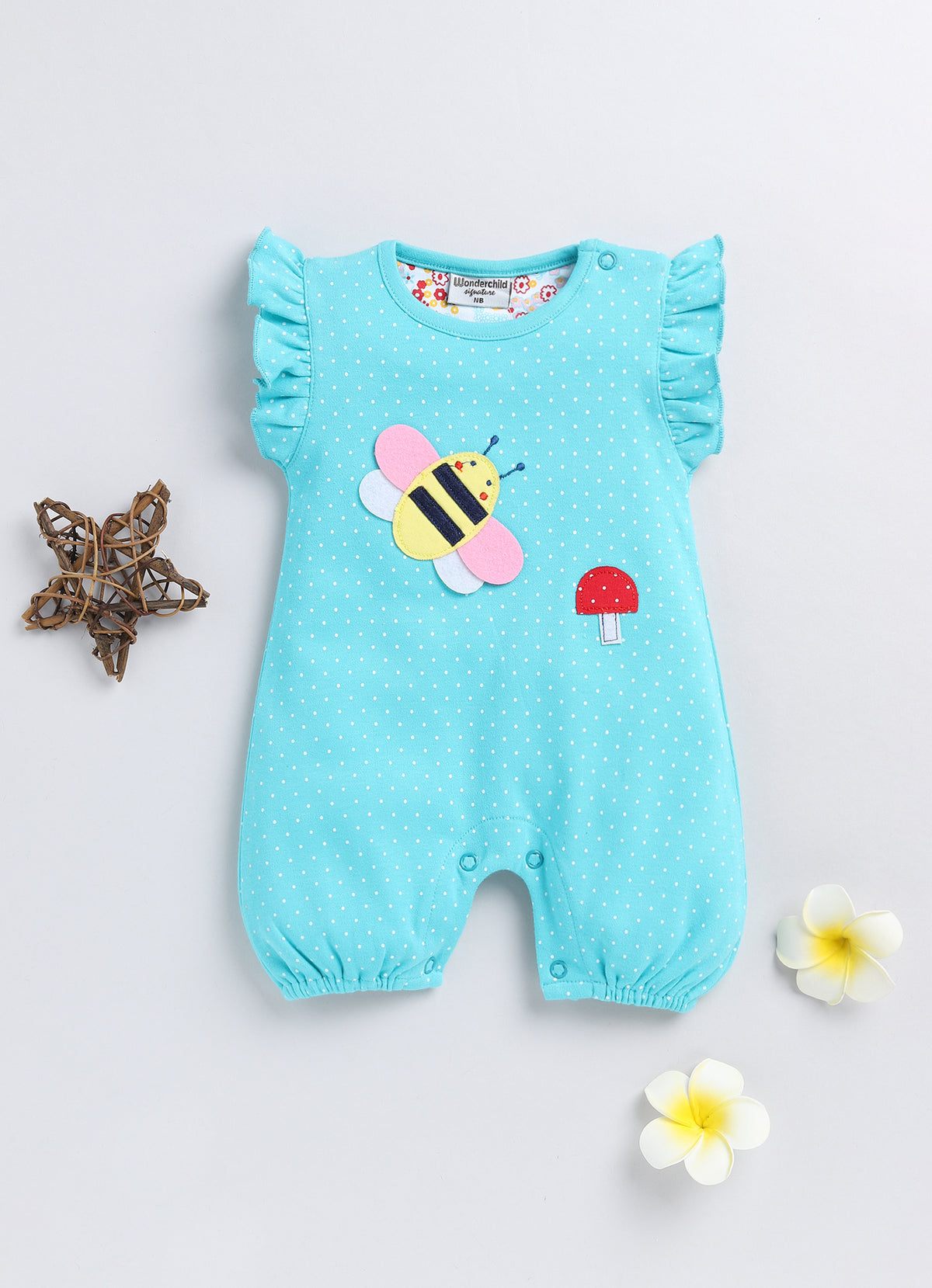 Girls Romper - Blue Butterfly
