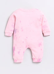Girls Full Sleeve Pink Tie Dye Romper