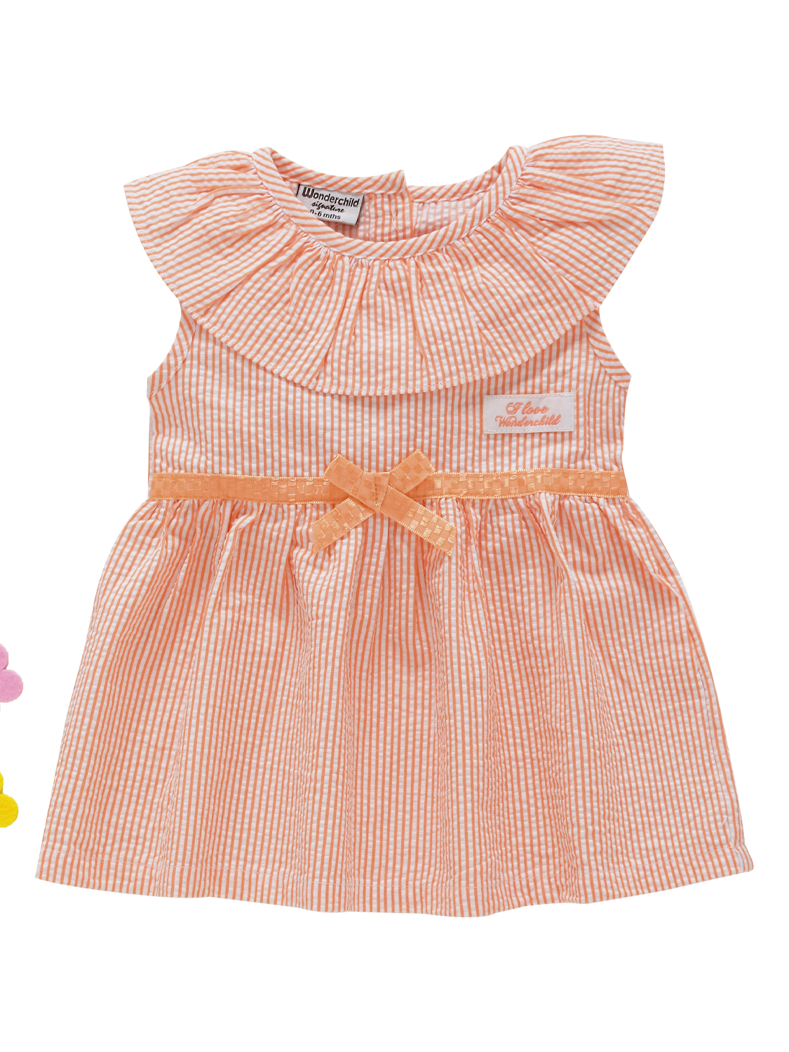 Girls A-line Dress Peach