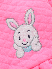 Girls Pink Full Sleeve Top and Pajama - Bunny