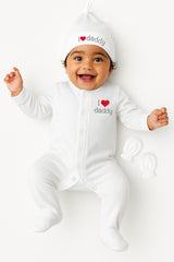 Full Sleeve Cotton Sleepsuit/Bodysuit with Matching Cap & Mittens for Newborn Babies